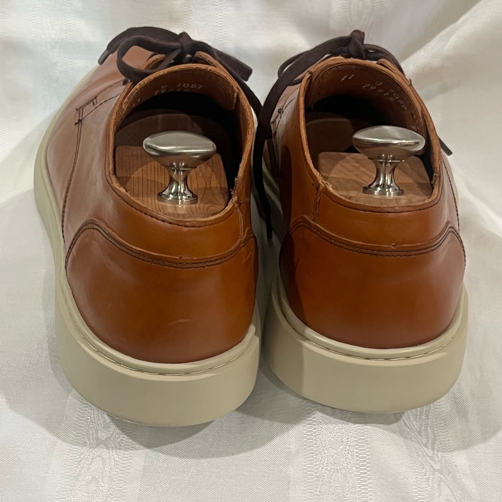 Allen Edmonds HENDERSON DERBY Leather LACEUP Dress Shoe IN COGNAC MEN SIZE 11D - Picture 7 of 12